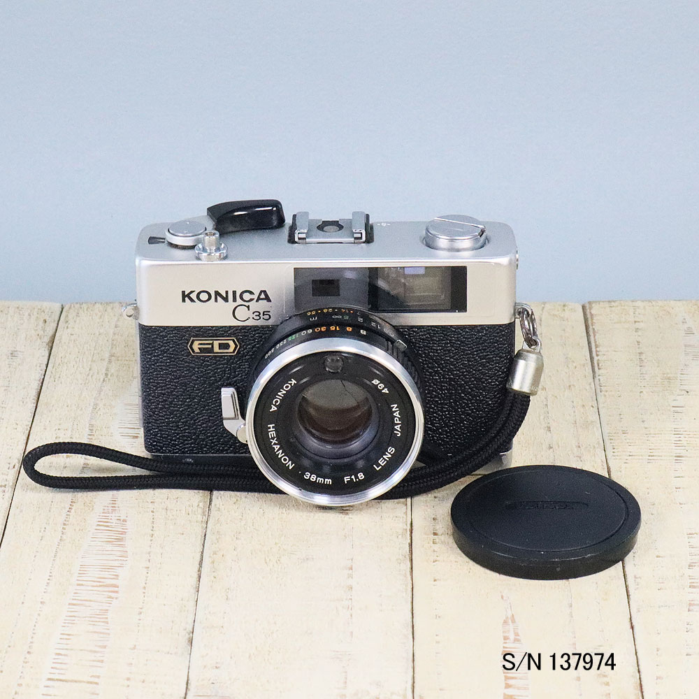 中古】【保証付 】 コニカ KONICA C35 FD S/N 137974（ケース