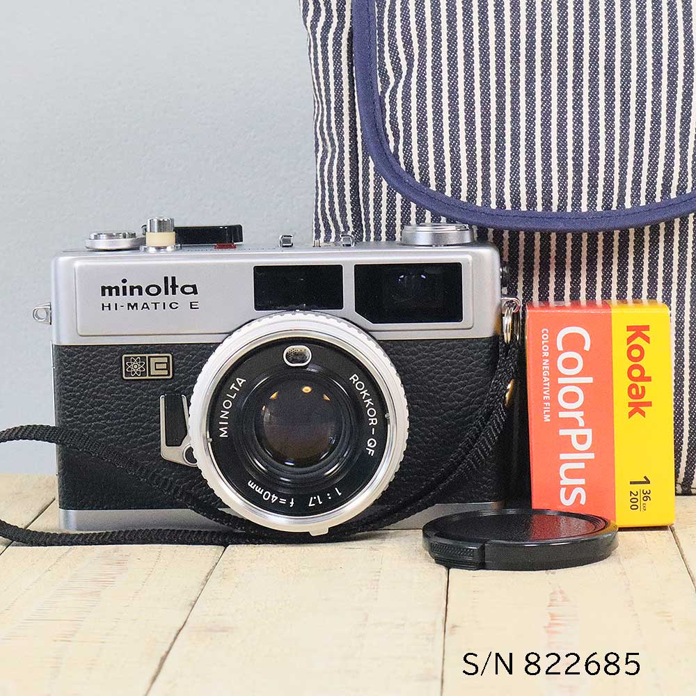 中古】【保証付 】 minolta HI-MATIC E S/N 822685（ケース・フイルム