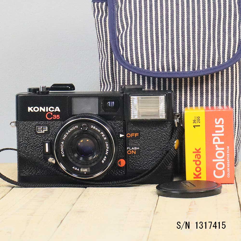 中古】【保証付 】 コニカ KONICA C35 EF S/N 1317415（ケース