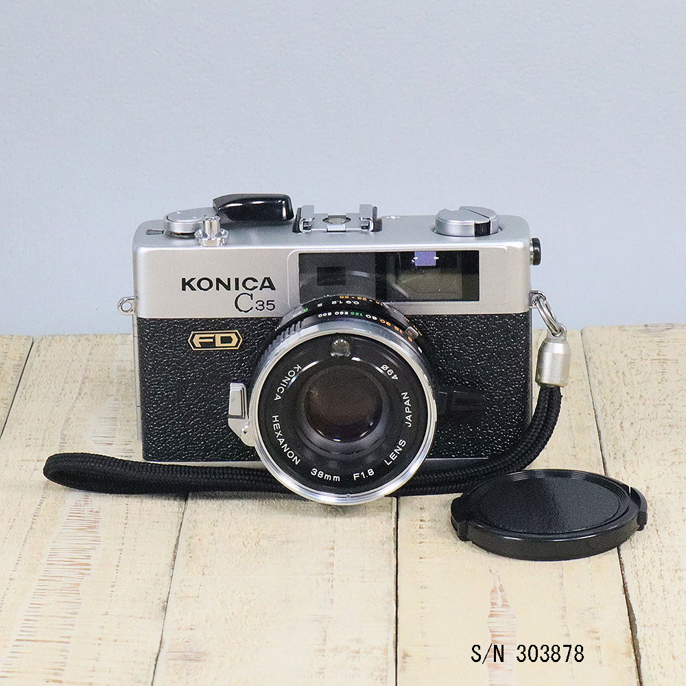 中古】【保証付 】 コニカ KONICA C35 FD S/N 303878（ケース