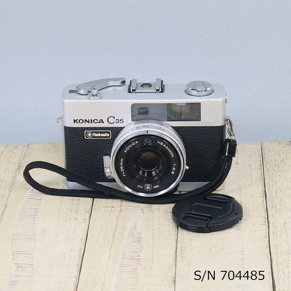 中古】【保証付 】 コニカ KONICA C35 Flashmatic S/N 704485（ケース