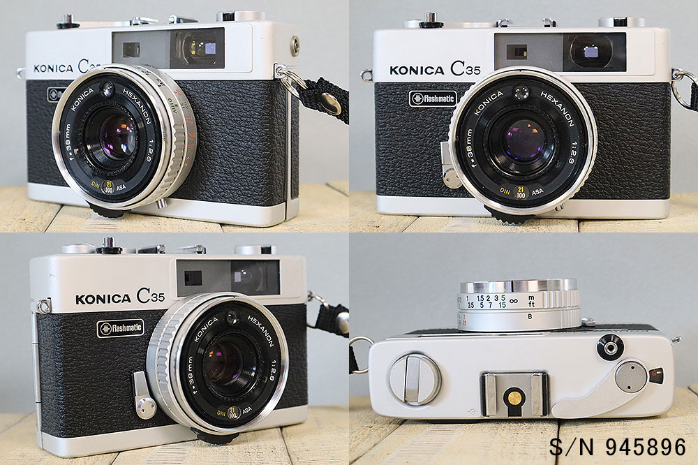 中古】【保証付 】 コニカ KONICA C35 Flashmatic S/N 945896（ケース