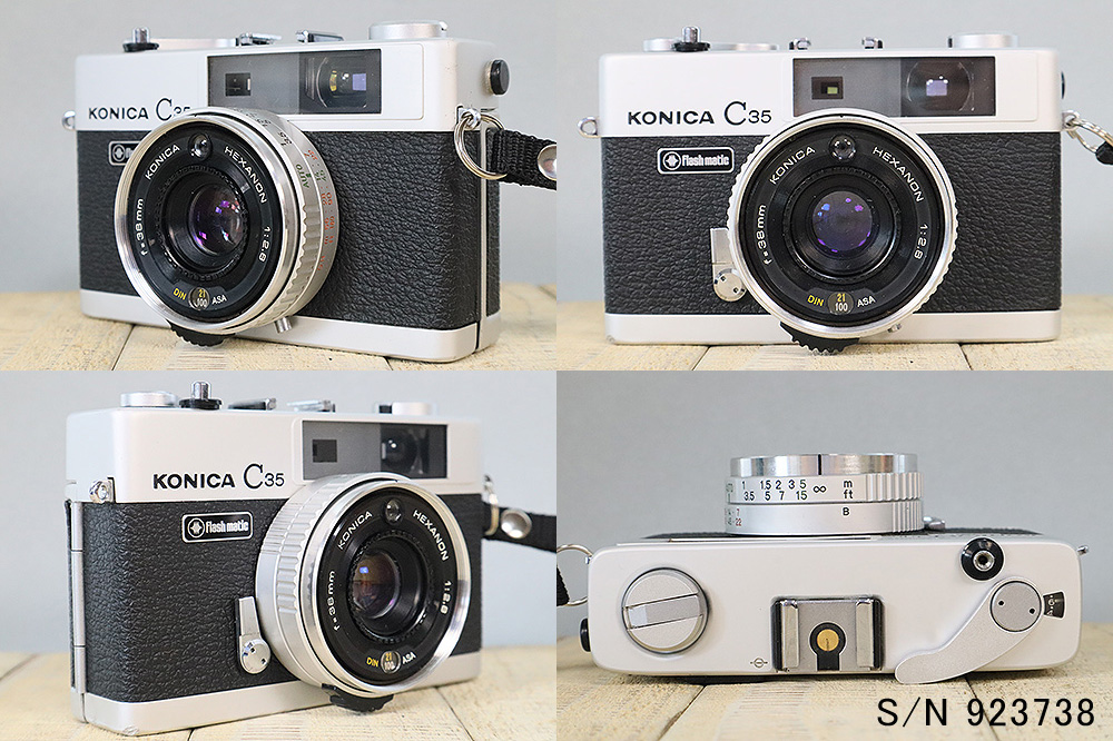 中古】【保証付 】 コニカ KONICA C35 Flashmatic S/N 923738（ケース
