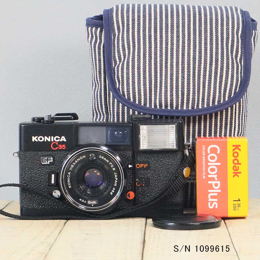 中古】【保証付 】 コニカ KONICA C35 EF S/N 1099615（ケース