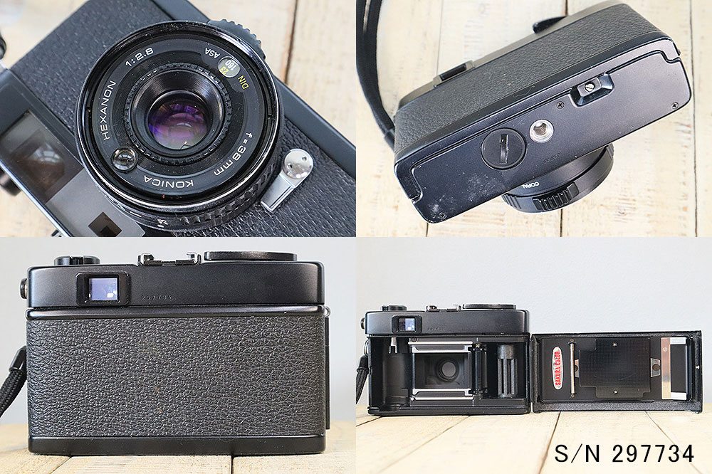 中古】【保証付 】 コニカ KONICA C35 Flashmatic ブラック S/N 297734