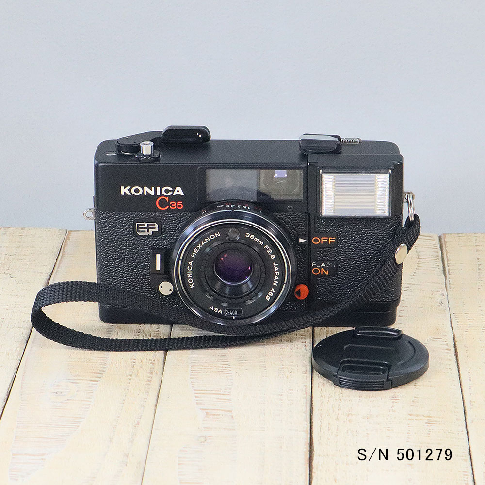 中古】【保証付 】 コニカ KONICA C35 EF S/N 501279（ケース