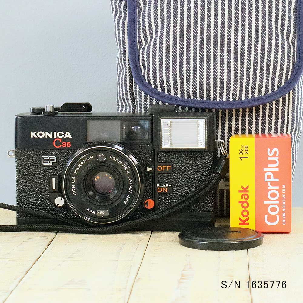中古】【保証付 】 コニカ KONICA C35 EF S/N 1635776（ケース
