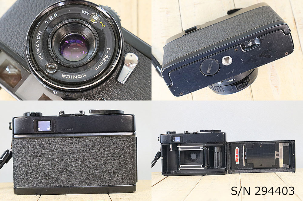 中古】【保証付 】 コニカ KONICA C35 Flashmatic ブラック S/N 294403