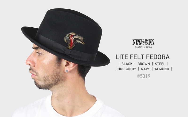 NEW YORK HAT ニューヨークハット Lite Felt Fedora フェドラハット 全