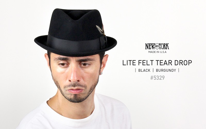 NEW YORK HAT ニューヨークハット Lite Felt Tear Drop ウールフェドラ