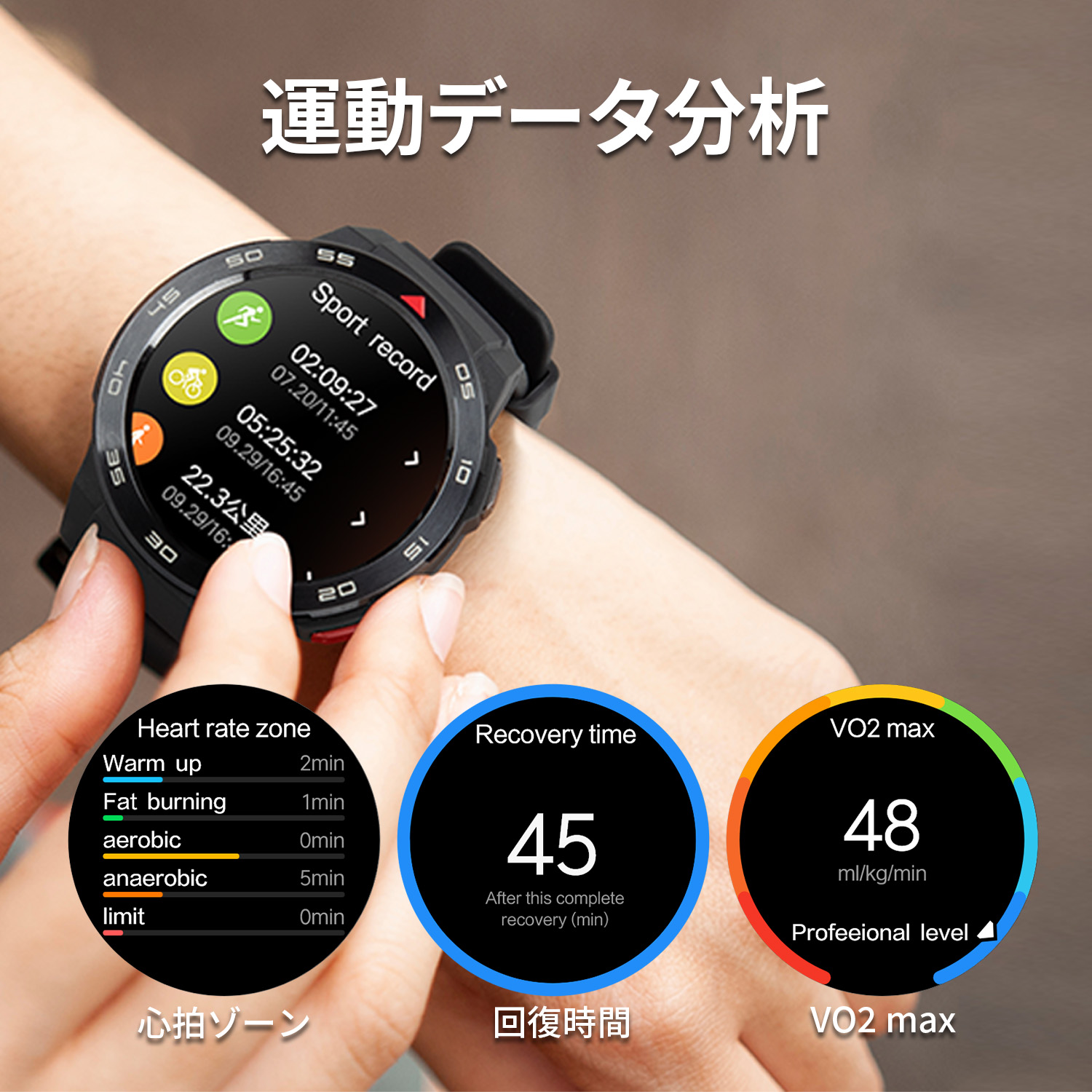 スマートウォッチ Mibro Watch GS Pro 20日間 ロングバッテリー 5ATM