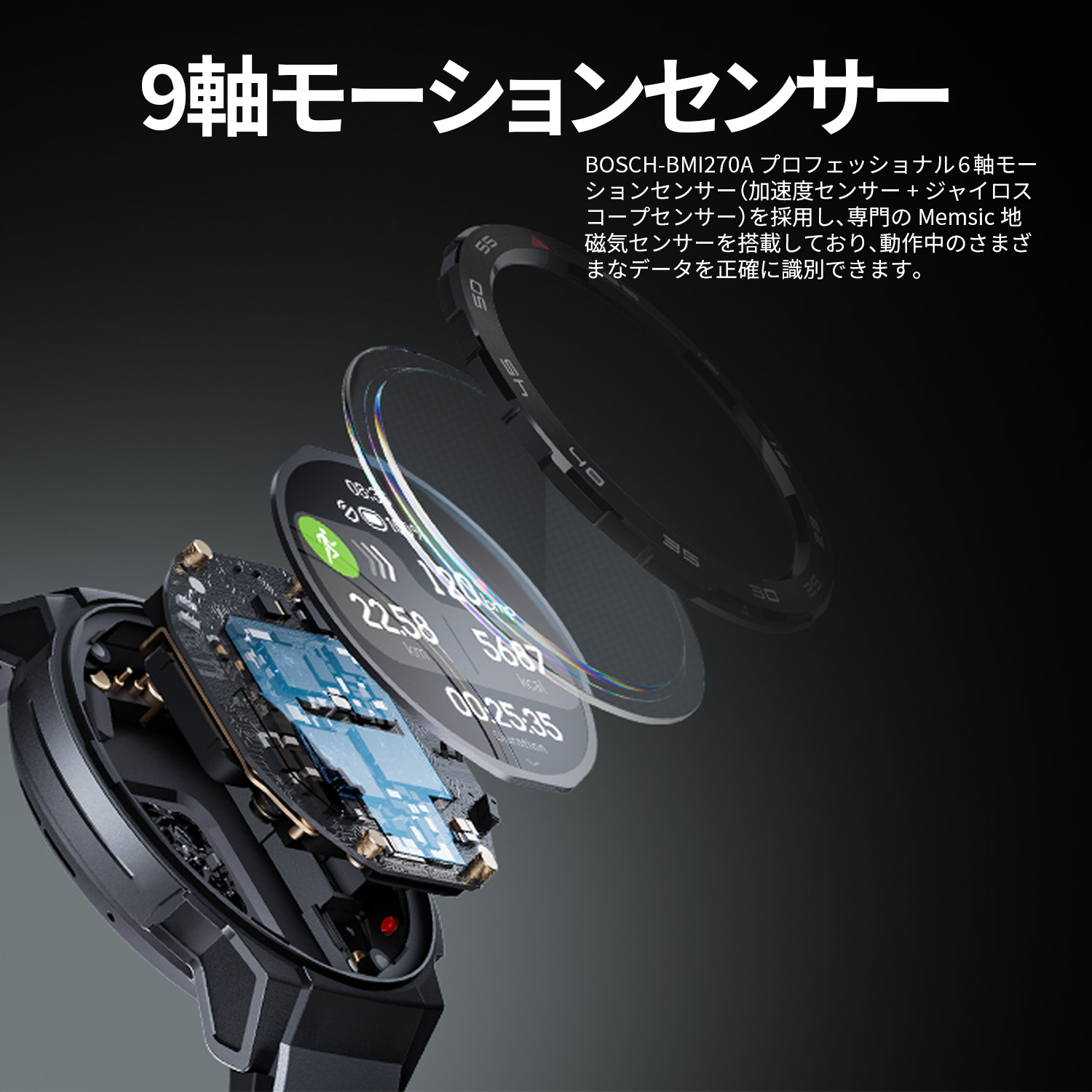 スマートウォッチ Mibro Watch GS Pro 20日間 ロングバッテリー 5ATM