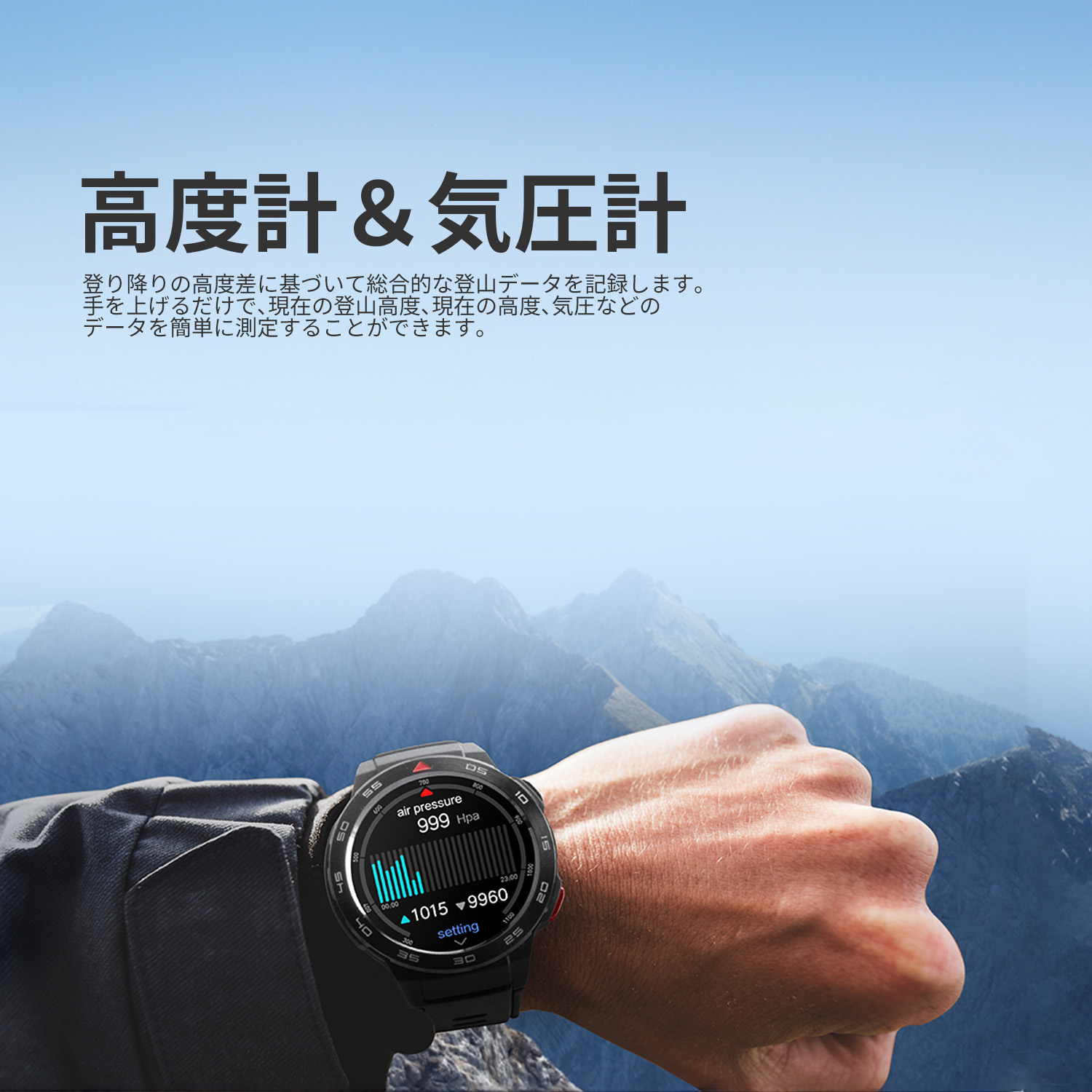 スマートウォッチ Mibro Watch GS Pro 20日間 ロングバッテリー 5ATM 