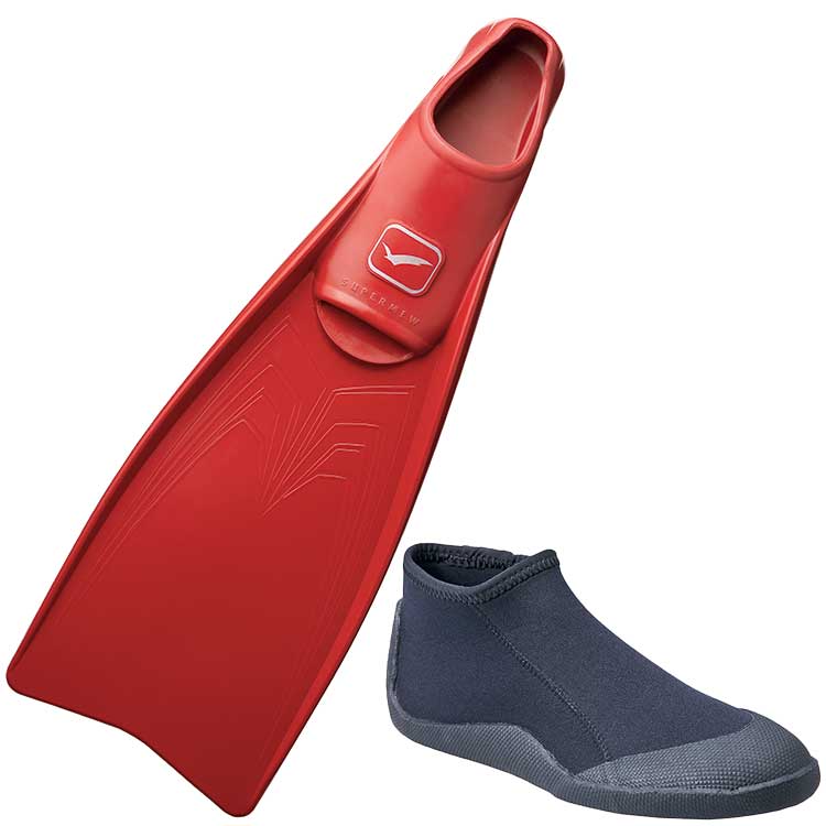 2025 新色 [ GULL ] スーパーミュー SUPER MEW + FFショートブーツ 2点セット フルフットフィン [ ダイビング用フィン ] | GULL | 08