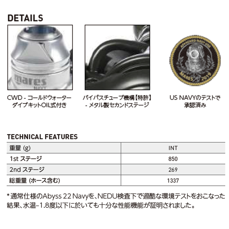 [ マレス ] mares アビス 22 ネイビー II ABYSS 22 NAVY II 416171 |  | 01