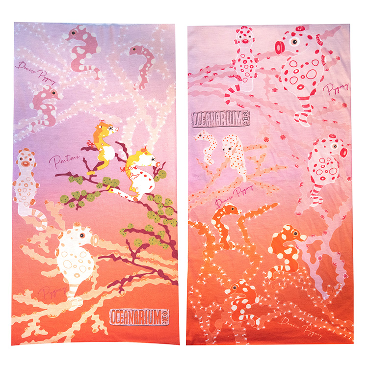 [ OCEANARIUM ] バンダナ 海の生き物が可愛い マリンバンダナ タオル ジンベイザメ ウミウシ ザトウクジラ ウミガメ ハンマーヘッドシャーク ハコフグ |  | 12