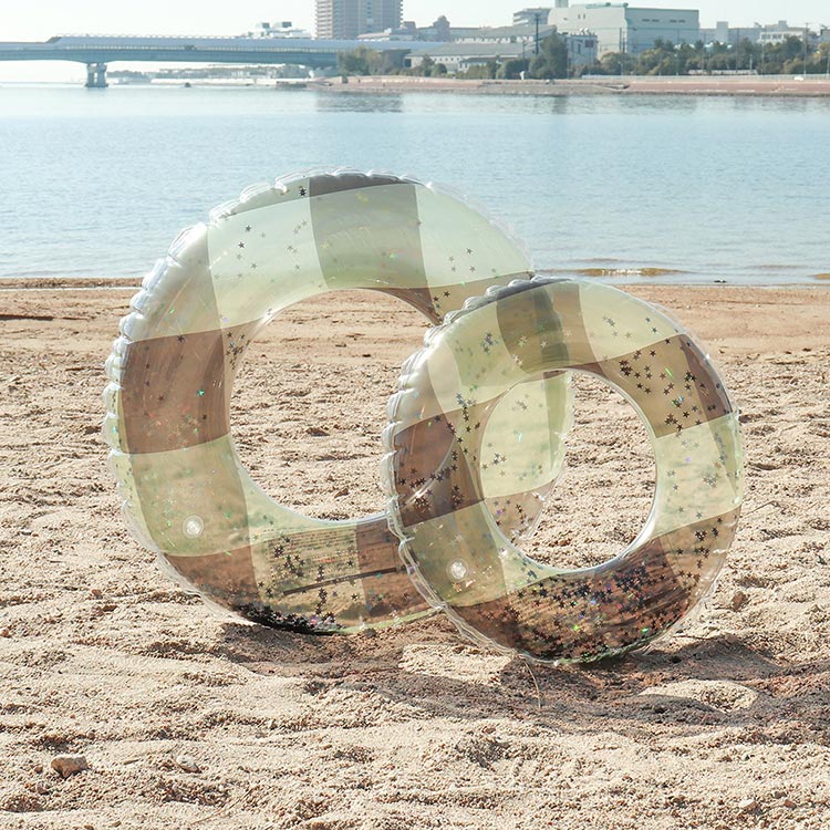 [ BREEZE ] クリアチェック リングフロート（ラメ） J376A14 浮き輪 |  | 12