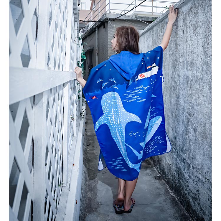 [ OCEANARIUM ] お着替えポンチョ ドライタオル 85cm×105cm |  | 18