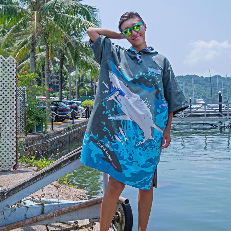 [ OCEANARIUM ] お着替えポンチョ ドライタオル 85cm×105cm |  | 08