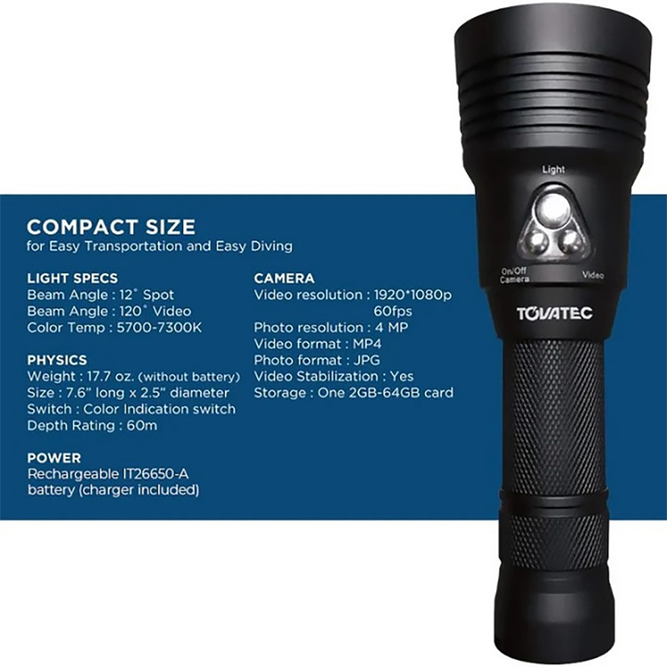 [ TOVATEC ] MERA ライトカメラ 水中ライト MU-7356 ダイビング |  | 03