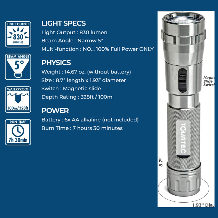 [ TOVATEC ] ULTRA III ウルトラトーチ 水中ライト MU-0810 ダイビング |  | 02