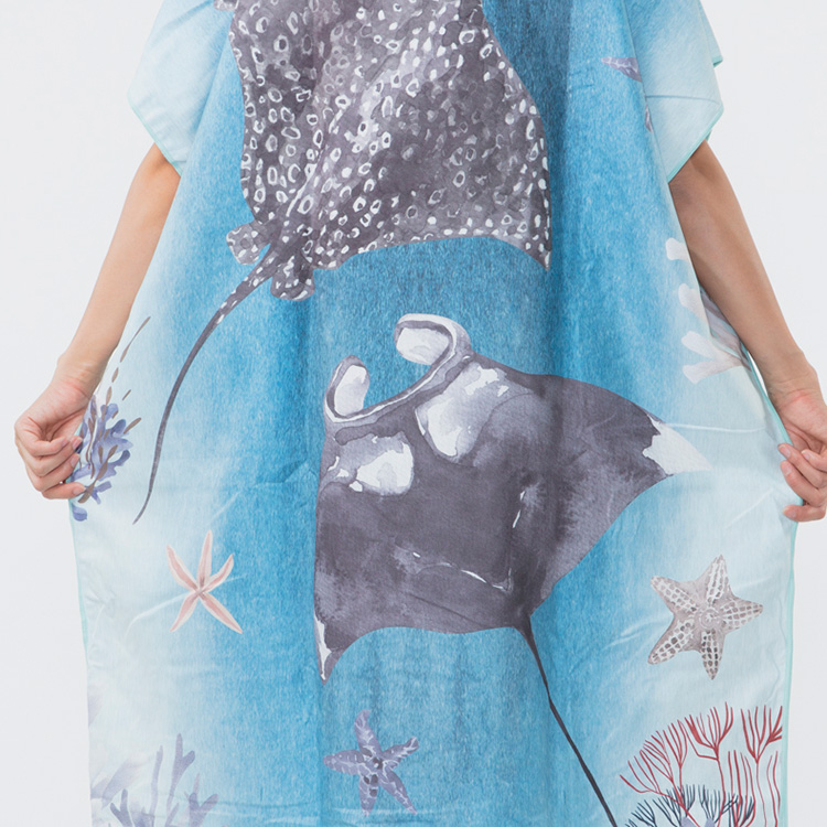 [ OCEANSEASEA ] お着替えポンチョ マイクロドライタオル 80cm×110cm |  | 02