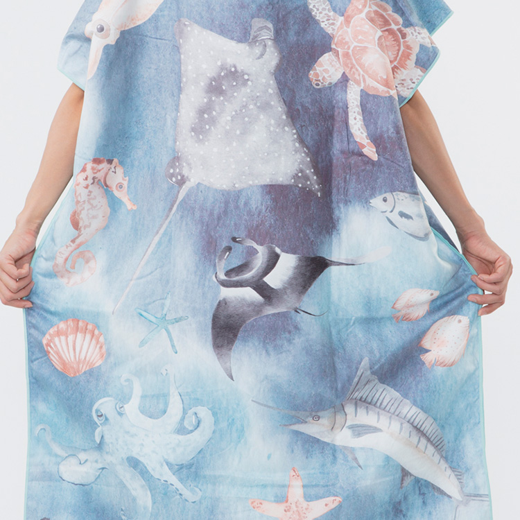 [ OCEANSEASEA ] お着替えポンチョ マイクロドライタオル 80cm×110cm |  | 05