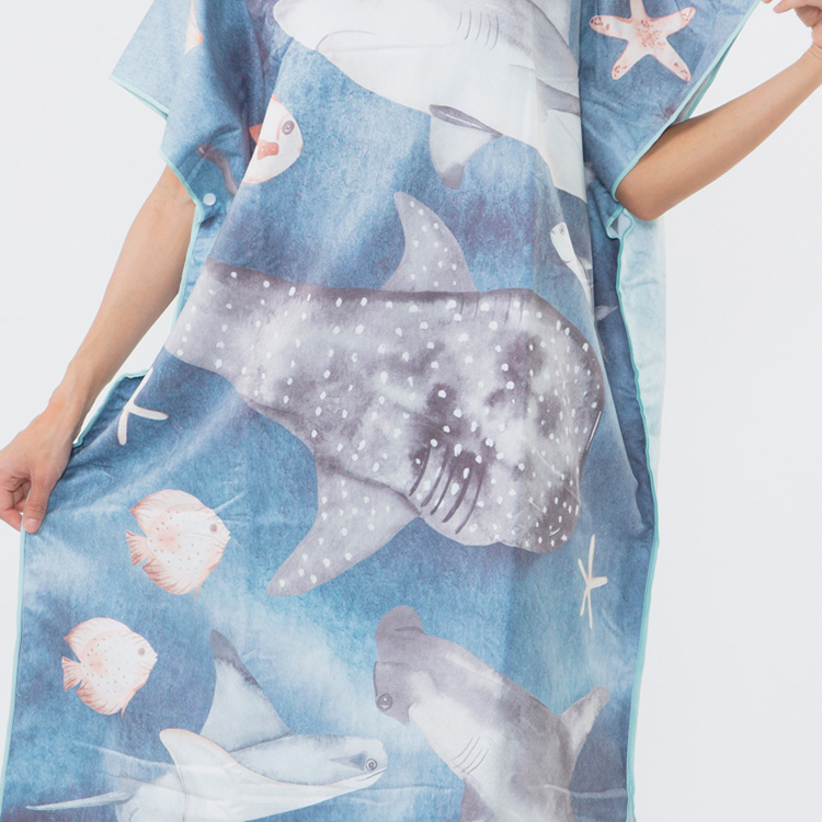 [ OCEANSEASEA ] お着替えポンチョ マイクロドライタオル 80cm×110cm |  | 06