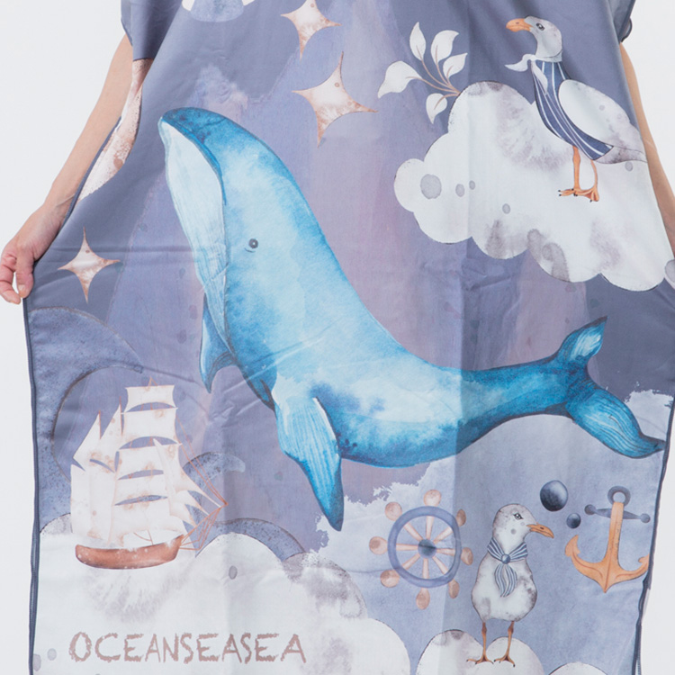 [ OCEANSEASEA ] お着替えポンチョ マイクロドライタオル 80cm×110cm |  | 09