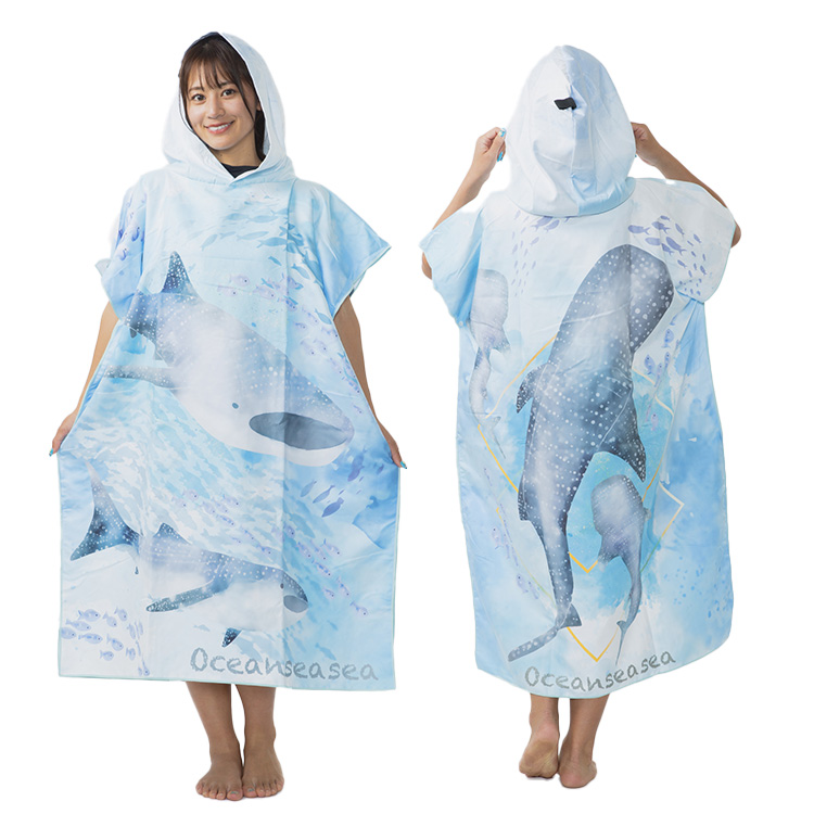 [ OCEANSEASEA ] お着替えポンチョ マイクロドライタオル 80cm×110cm |  | 13