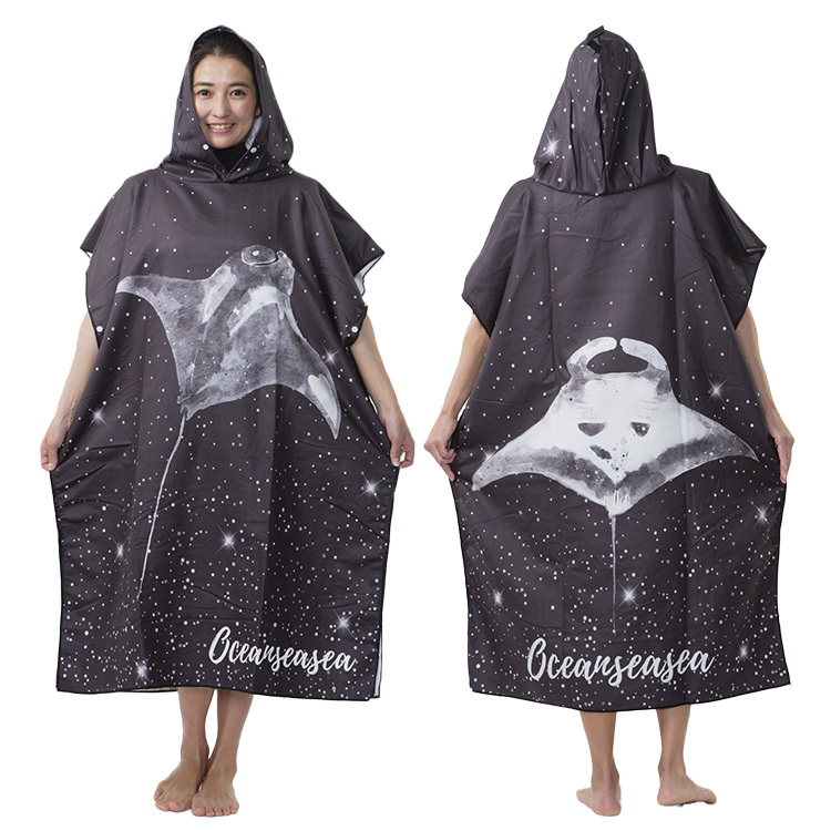 [ OCEANSEASEA ] お着替えポンチョ マイクロドライタオル 80cm×110cm |  | 18