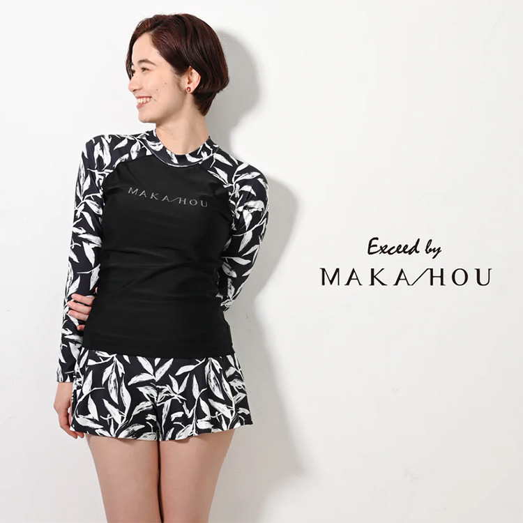 [ MAKA-HOU ] インナーブラ付きラッシュガード / Rash Guard with Pad 11W11 | 