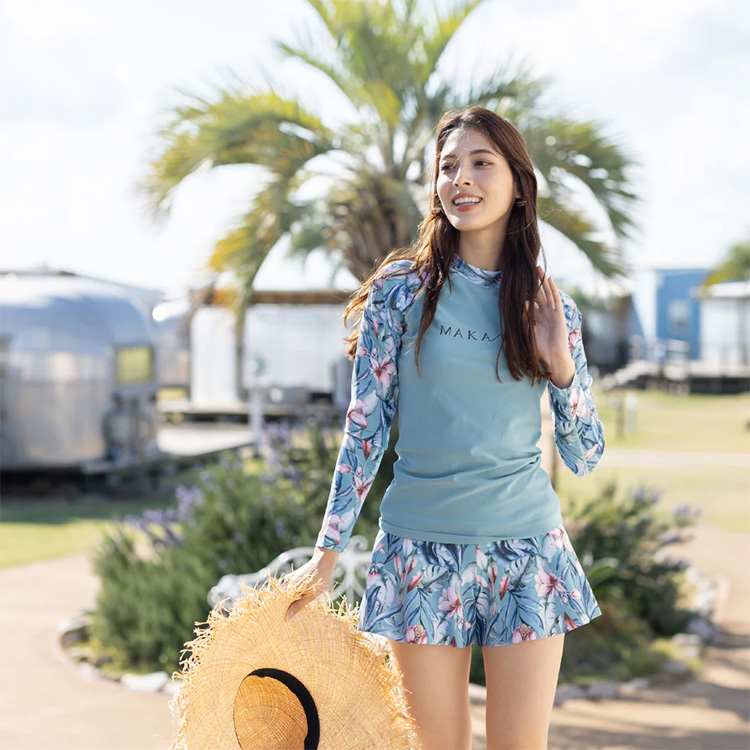 [ MAKA-HOU ] インナーブラ付きラッシュガード / Rash Guard with Pad 11W11 |  | 03