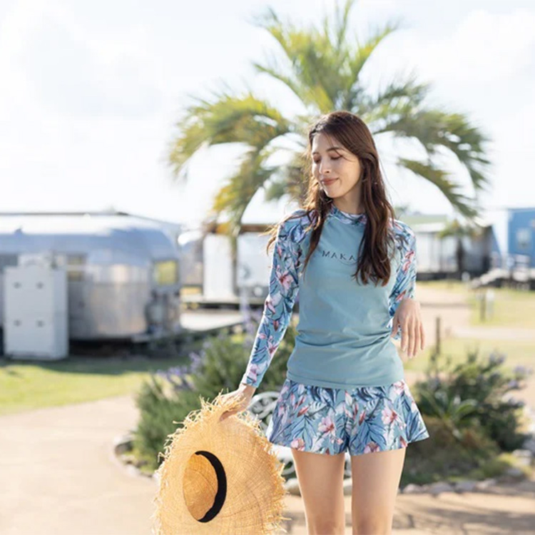 [ MAKA-HOU ] インナーブラ付きラッシュガード / Rash Guard with Pad 11W11 |  | 05