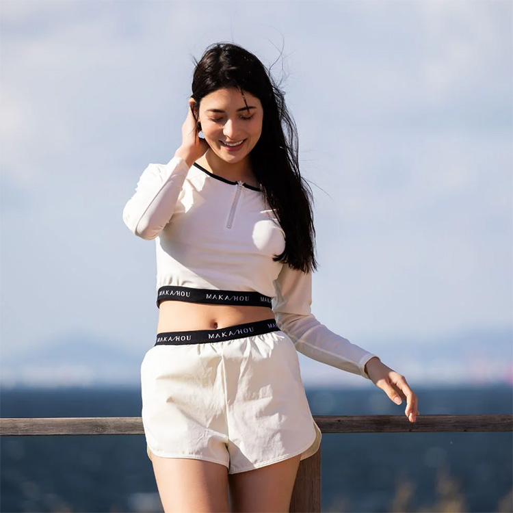 [ MAKA-HOU ] クロップドラッシュガード / Cropped length Rashguard 11W21 |  | 08