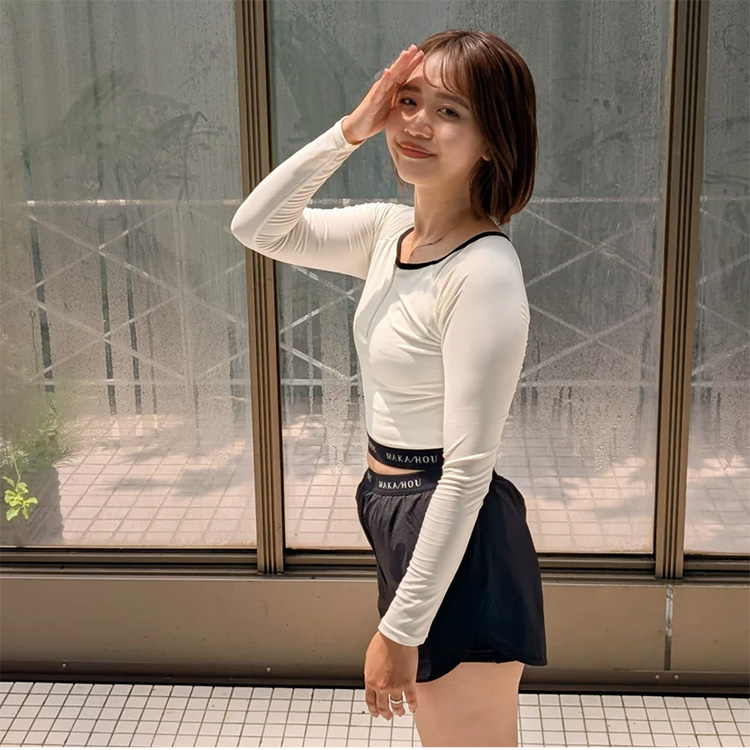 [ MAKA-HOU ] クロップドラッシュガード / Cropped length Rashguard 11W21 |  | 11