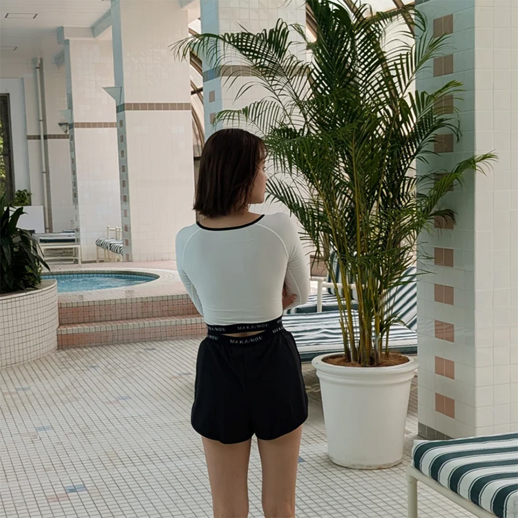 [ MAKA-HOU ] クロップドラッシュガード / Cropped length Rashguard 11W21 |  | 12