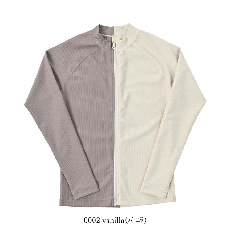 [ MAKA-HOU ] 前ZIPリブラッシュガード / Rib Zip Rash Guard 11W25 | 