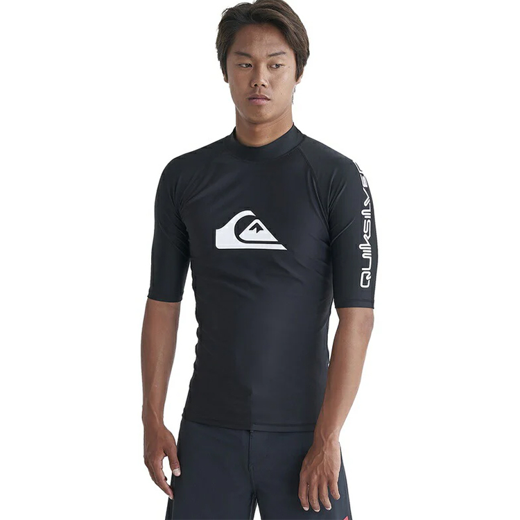 [ QUIKSILVER ] QUIKSILVER メンズ ALL TIME SR 半袖ラッシュガード 速乾 UV CUT UPF 50+ レギュラーフィット QLY241022 | 