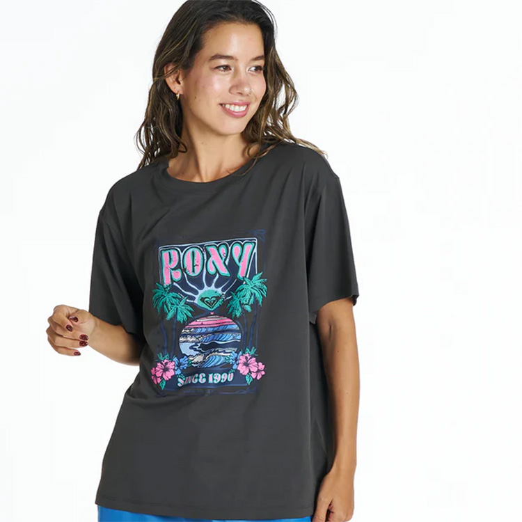 [ ROXY ] ロキシー SUNSETTER TEE ラッシュTシャツ /UVカット/EASY DRY RLY262019 |  | 01