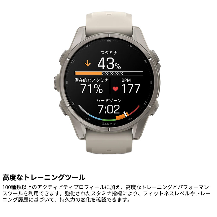 [ GARMIN ] ガーミン fenix 9 Sapphire AMOLED 43mm DLC Ti / Fog Gray 010-04761-04 フラッグシップGPSウォッチ |  | 04