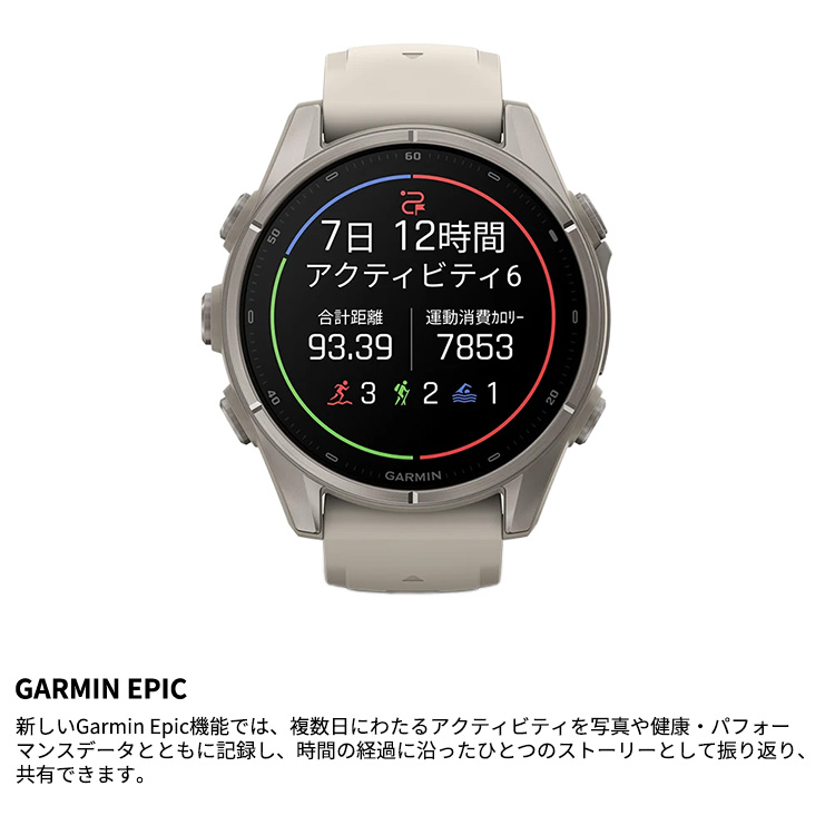 [ GARMIN ] ガーミン fenix 9 Sapphire AMOLED 43mm DLC Ti / Fog Gray 010-04761-04 フラッグシップGPSウォッチ |  | 07