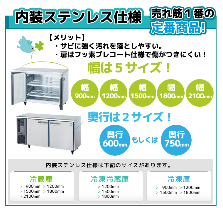RFT-150SDG-1 ホシザキ 台下コールドテーブル冷凍冷蔵庫 別料金にて