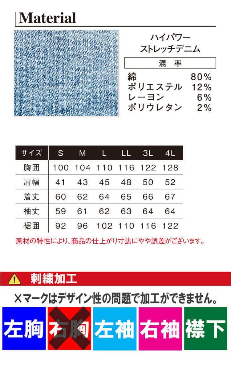 【未使用に近い】Imakokoni　ブルーカラーデニムジャケット　ダッフル Single Pocket Denim Jacket(42(MEN) Medium Dark Blue Damage