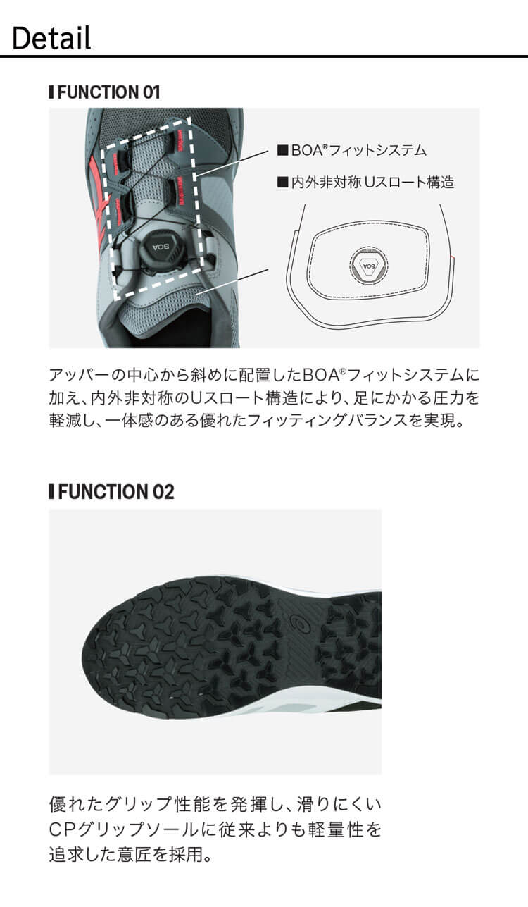 安全靴 アシックス asics スニーカー ウィンジョブ CP228 Boa ローカット