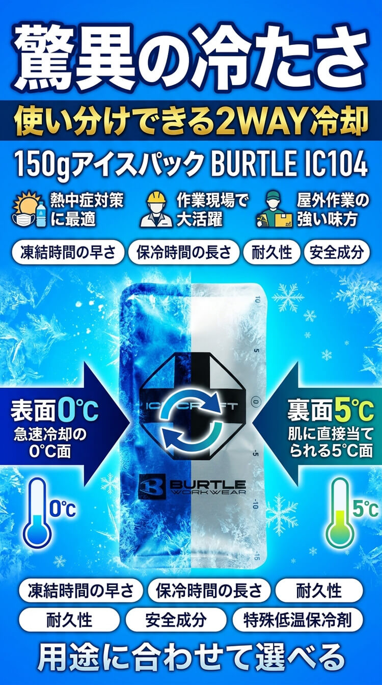 BURTLE（バートル） アイスパック150g(保冷剤) 単品 IC104 アイス