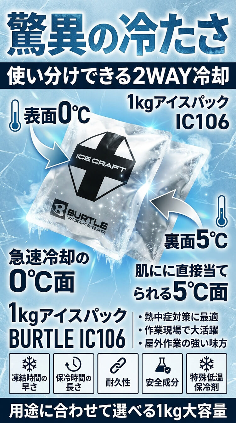 BURTLE（バートル） アイスパック1kg(保冷剤) 単品 IC106 アイス