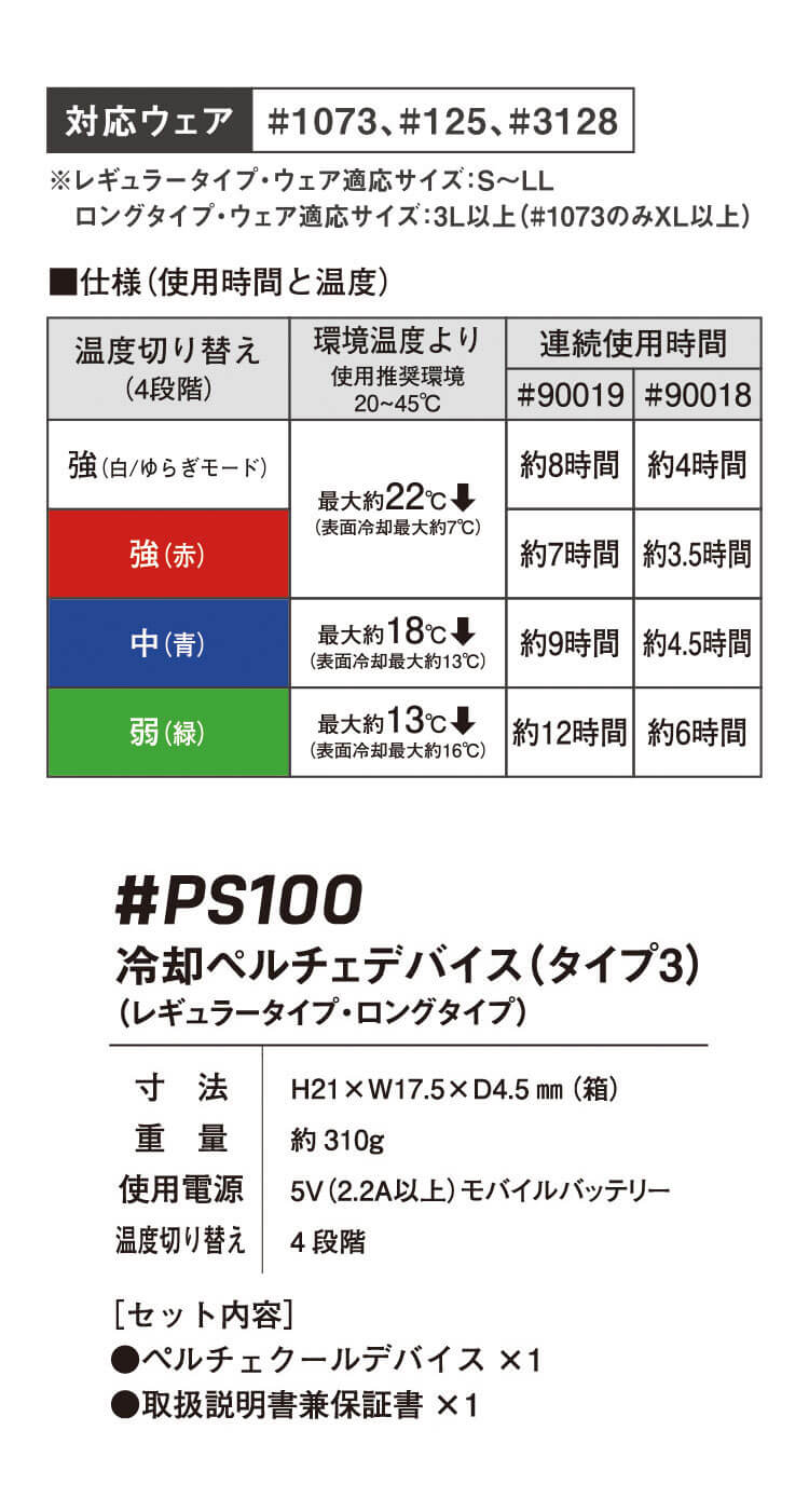 I'Z FRONTIER アイズフロンティア 3個タイプインナーベスト＆ペルチェ