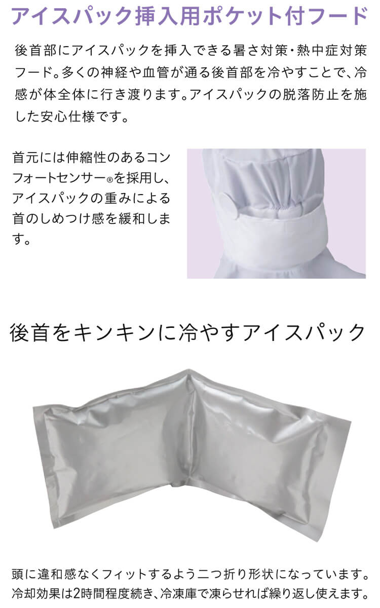 衛生帽子クールフードアイスパック（DC5220 専用) IP5000 保冷剤 サーヴォ SERVO フードファクトリー 食品工場白衣 制服、作業服 