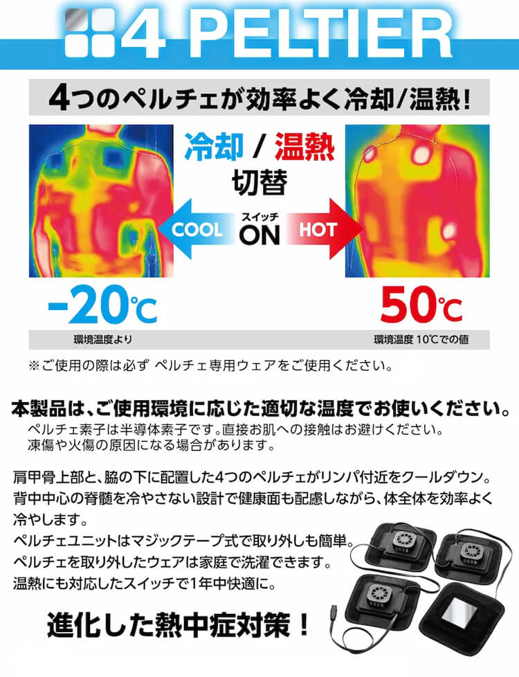 HOOH（鳳皇） ペルチェベスト 単品 P119 冷却ウェア 熱中症対策【即日